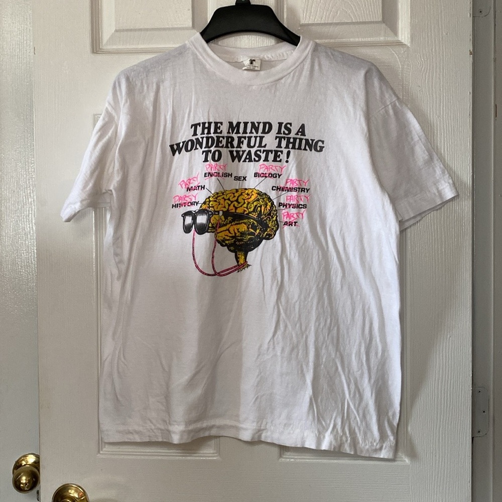 VTG 80’s The Mind is a Wonderful Thing to Waste Party Single Stitch Tee Shirt
